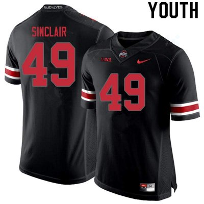 Youth Ohio State Buckeyes #49 Darryl Sinclair Blackout Nike NCAA College Football Jersey Lifestyle KLY6344HL